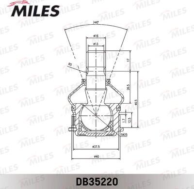 Miles DB35220 - Шаровая опора, несущий / направляющий шарнир avtokuzovplus.com.ua