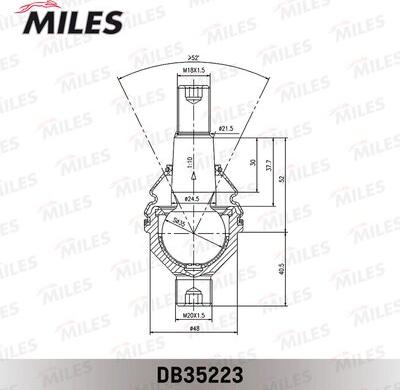 Miles DB35223 - Шаровая опора, несущий / направляющий шарнир avtokuzovplus.com.ua