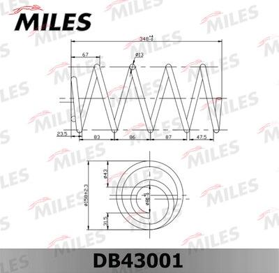 Miles DB43001 - Пружина ходовой части avtokuzovplus.com.ua