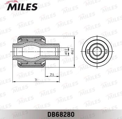 Miles DB68280 - Сайлентблок, важеля підвіски колеса autocars.com.ua