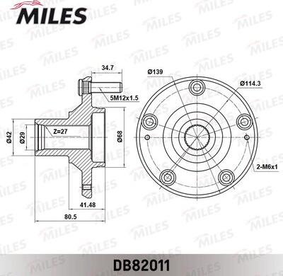 Miles DB82011 - Комплект підшипника маточини колеса autocars.com.ua