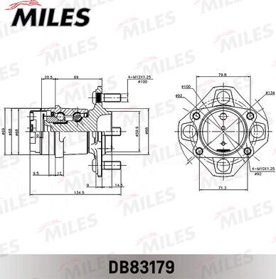 Miles DB83179 - Комплект підшипника маточини колеса autocars.com.ua