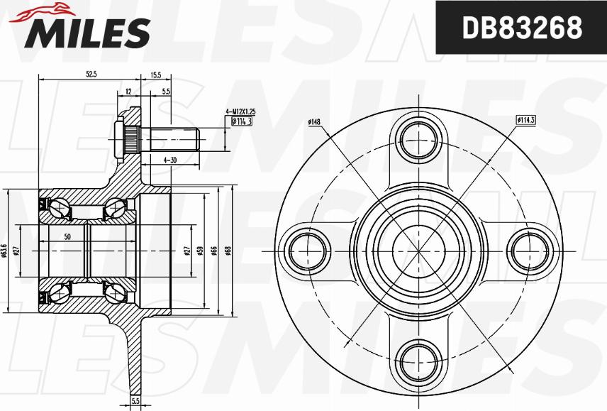 Miles DB83268 - Маточина колеса autocars.com.ua