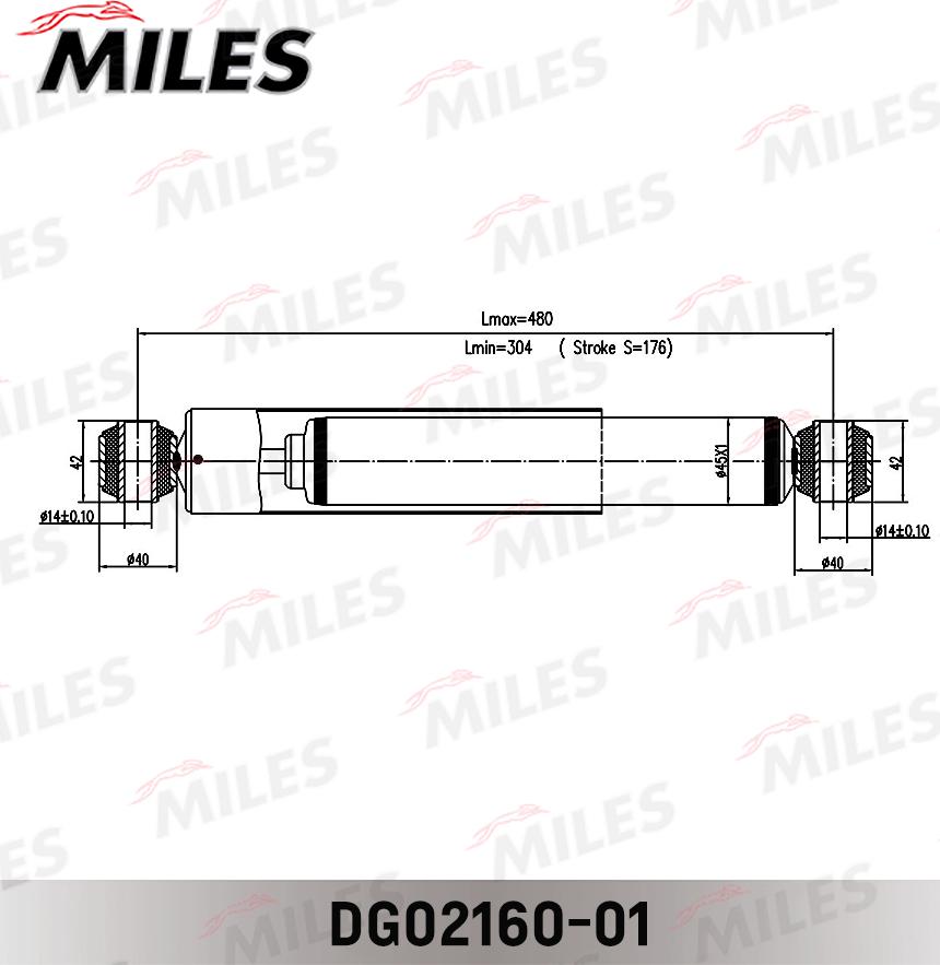 Miles DG02160-01 - Амортизатор avtokuzovplus.com.ua