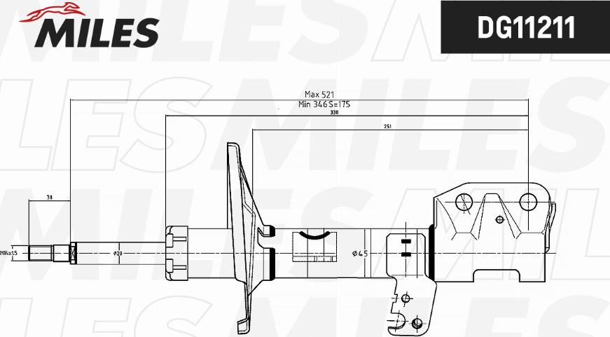 Miles DG11211 - Амортизатор avtokuzovplus.com.ua