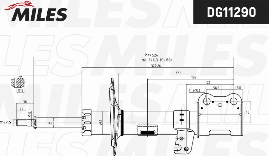 Miles DG11290 - Амортизатор avtokuzovplus.com.ua