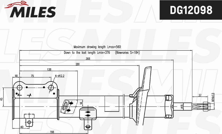 Miles DG12098 - Амортизатор autocars.com.ua