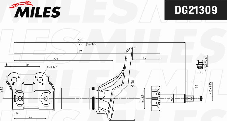 Miles DG21309 - Амортизатор autocars.com.ua