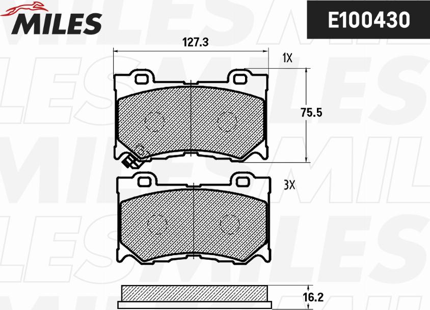 Miles E100430 - Гальмівні колодки, дискові гальма autocars.com.ua