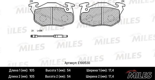 Miles E100530 - Гальмівні колодки, дискові гальма autocars.com.ua