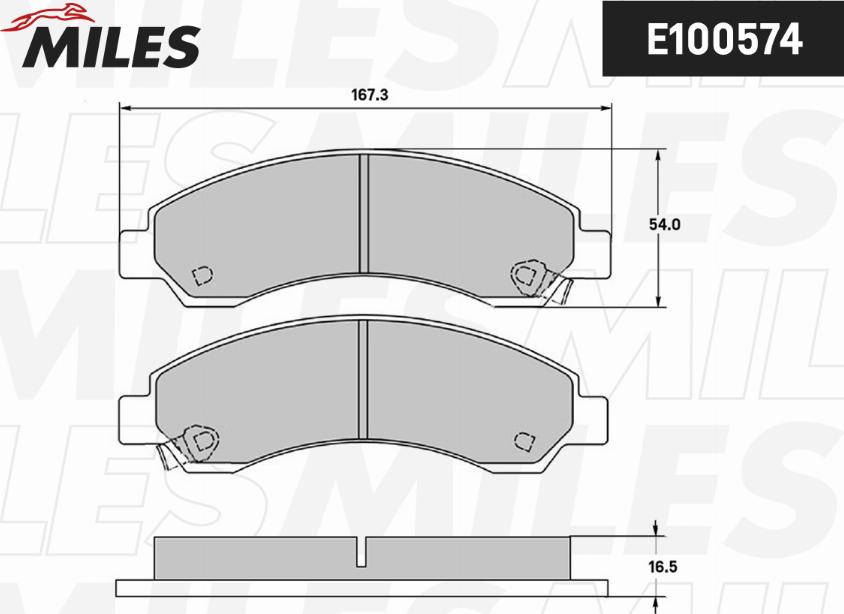 Miles E100574 - Тормозные колодки, дисковые, комплект avtokuzovplus.com.ua