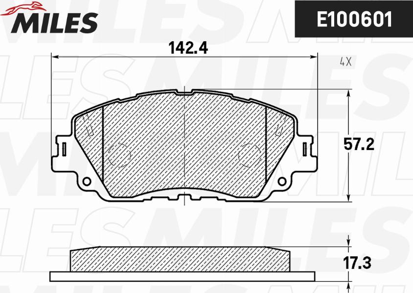 Miles E100601 - Гальмівні колодки, дискові гальма autocars.com.ua