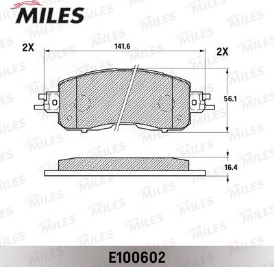 Miles E100602 - Тормозные колодки, дисковые, комплект avtokuzovplus.com.ua