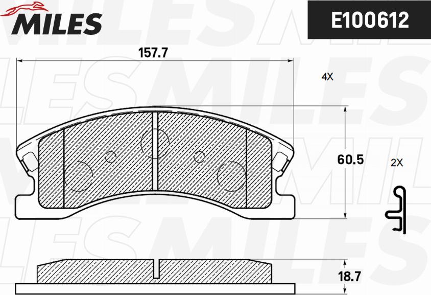 Miles E100612 - Гальмівні колодки, дискові гальма autocars.com.ua