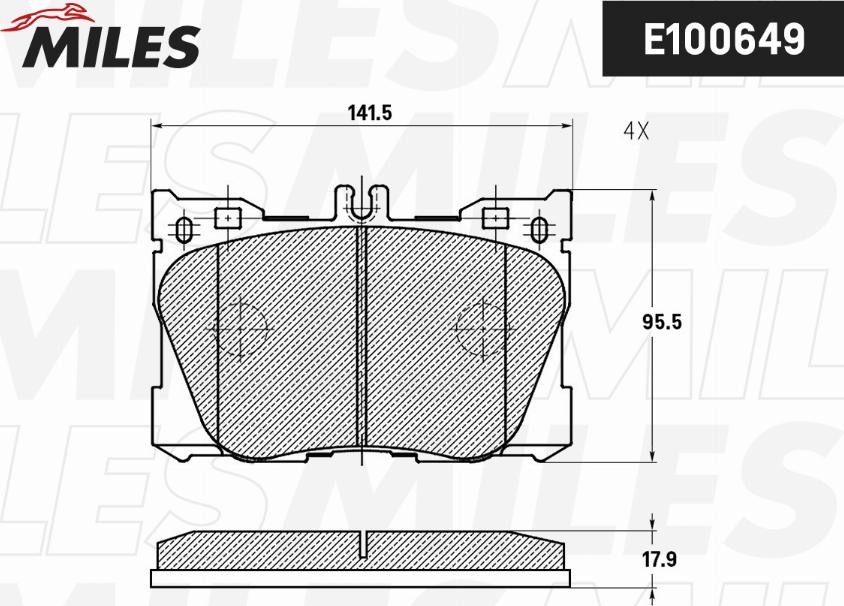 Miles E100649 - Гальмівні колодки, дискові гальма autocars.com.ua