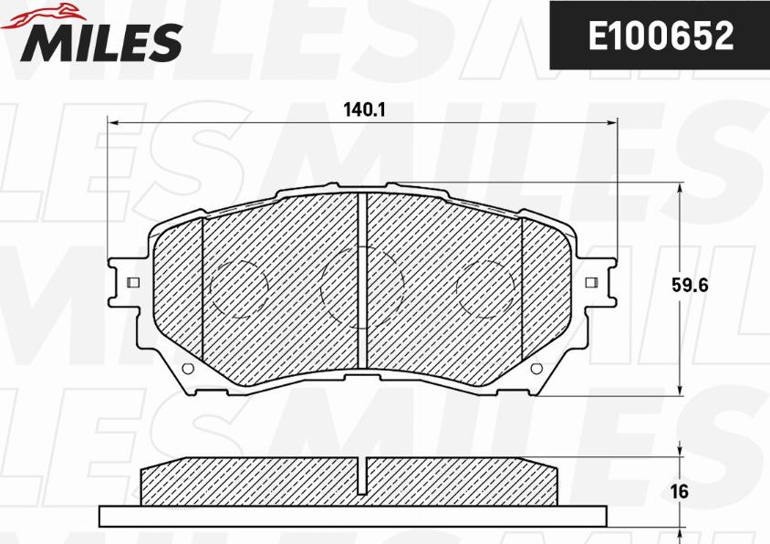 Miles E100652 - Гальмівні колодки, дискові гальма autocars.com.ua