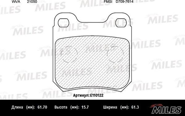 Miles E110122 - Гальмівні колодки, дискові гальма autocars.com.ua