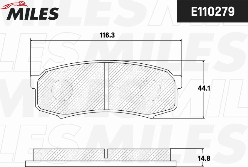 Miles E110279 - Гальмівні колодки, дискові гальма autocars.com.ua