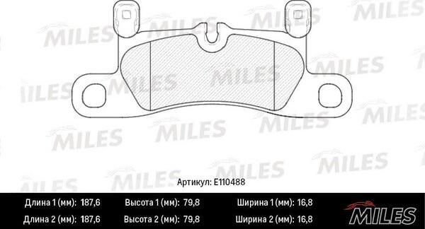 Miles E110488 - Тормозные колодки, дисковые, комплект avtokuzovplus.com.ua