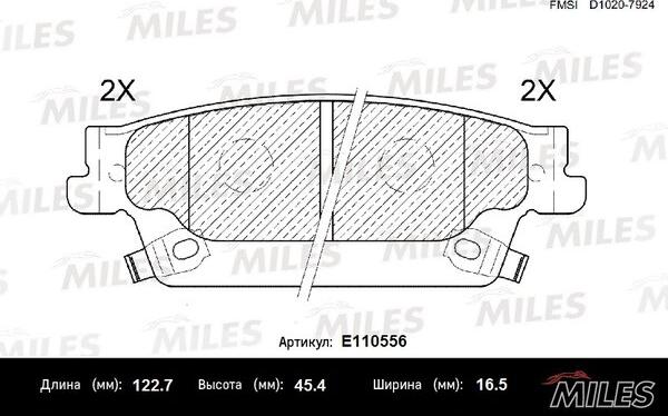 Miles E110556 - Тормозные колодки, дисковые, комплект avtokuzovplus.com.ua