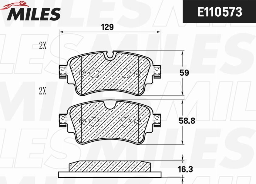 Miles E110573 - Тормозные колодки, дисковые, комплект avtokuzovplus.com.ua