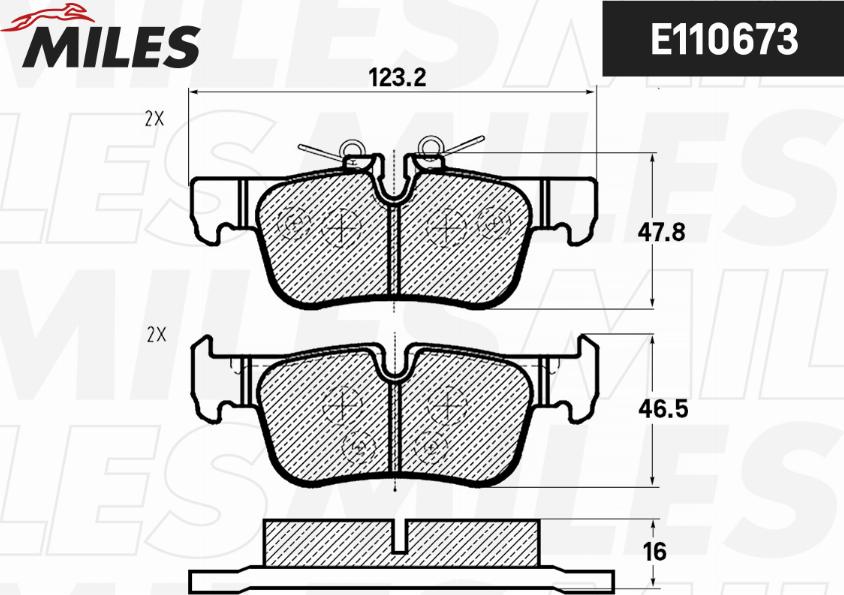 Miles E110673 - Гальмівні колодки, дискові гальма autocars.com.ua