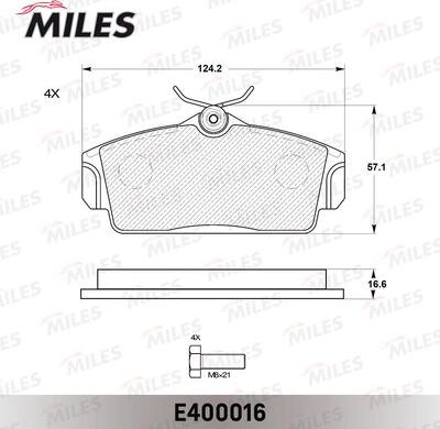 Miles E400016 - Гальмівні колодки, дискові гальма autocars.com.ua