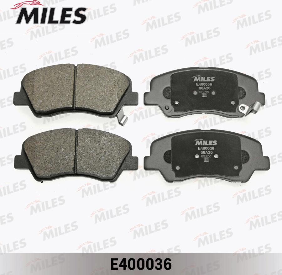 Miles E400036 - Тормозные колодки, дисковые, комплект avtokuzovplus.com.ua