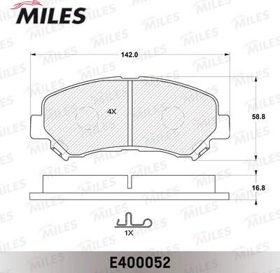 Miles E400052 - Колодки тормозные NISSAN QASHQAI 1.6-2.0 07--X-TRAIL 07- передние autodnr.net