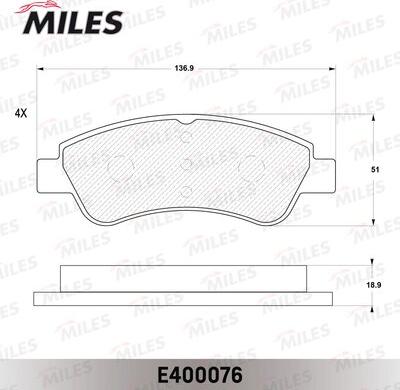 Miles E400076 - Гальмівні колодки, дискові гальма autocars.com.ua