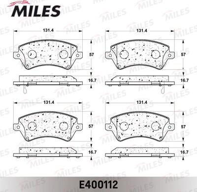 Miles E400112 - Колодки тормозные TOYOTA COROLLA E12 1.4-1.6-1.8-2.0 00>02-02> передние autodnr.net