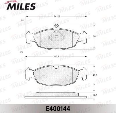 Miles E400144 - Гальмівні колодки, дискові гальма autocars.com.ua