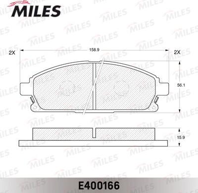 Miles E400166 - Гальмівні колодки, дискові гальма autocars.com.ua