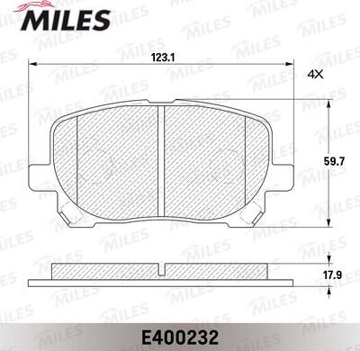 Miles E400232 - Гальмівні колодки, дискові гальма autocars.com.ua