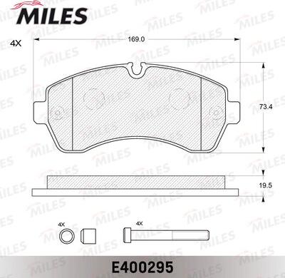 Miles E400295 - Тормозные колодки, дисковые, комплект avtokuzovplus.com.ua