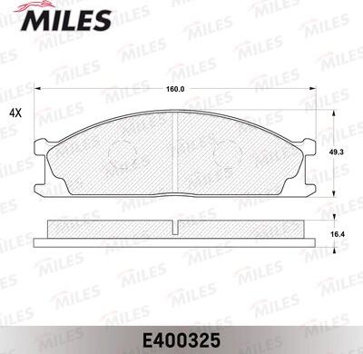 Miles E400325 - Тормозные колодки, дисковые, комплект avtokuzovplus.com.ua