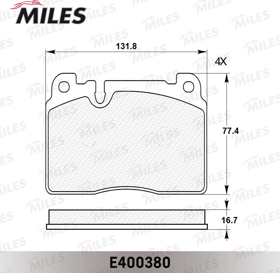 Miles E400380 - Гальмівні колодки, дискові гальма autocars.com.ua