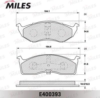 Miles E400393 - Тормозные колодки, дисковые, комплект avtokuzovplus.com.ua