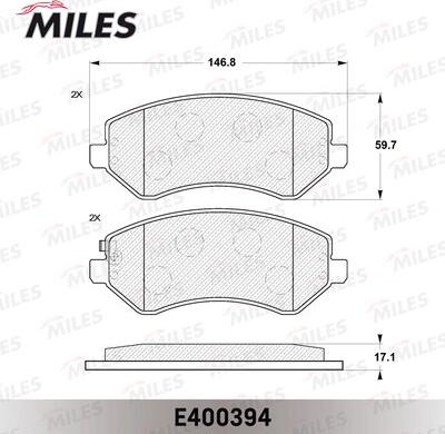 Miles E400394 - Гальмівні колодки, дискові гальма autocars.com.ua