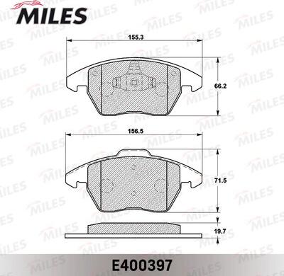 Miles E400397 - Гальмівні колодки, дискові гальма autocars.com.ua