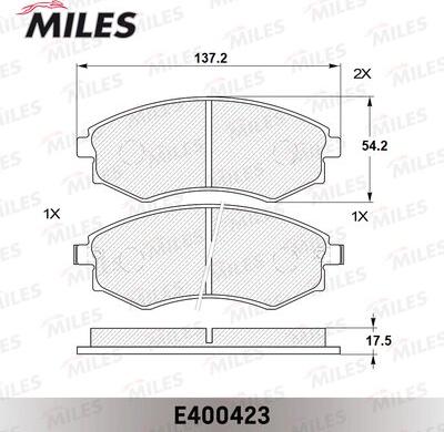 Miles E400423 - Гальмівні колодки, дискові гальма autocars.com.ua