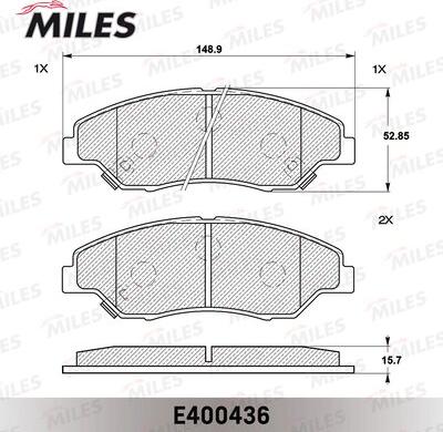 Miles E400436 - Тормозные колодки, дисковые, комплект avtokuzovplus.com.ua