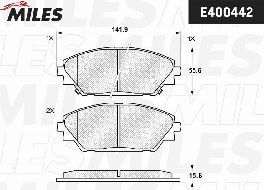 Miles E400442 - Гальмівні колодки, дискові гальма autocars.com.ua