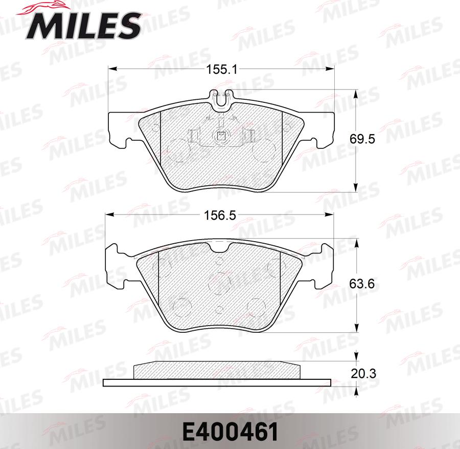 Miles E400461 - Гальмівні колодки, дискові гальма autocars.com.ua