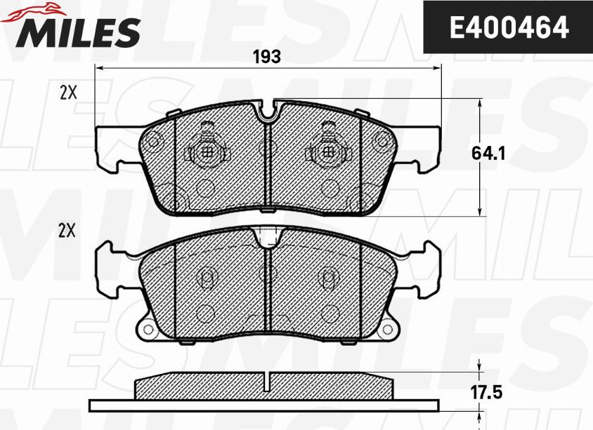 Miles E400464 - Тормозные колодки, дисковые, комплект avtokuzovplus.com.ua