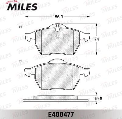 Miles E400477 - Тормозные колодки, дисковые, комплект avtokuzovplus.com.ua