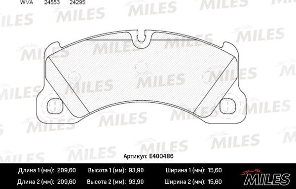 Miles E400486 - Гальмівні колодки, дискові гальма autocars.com.ua