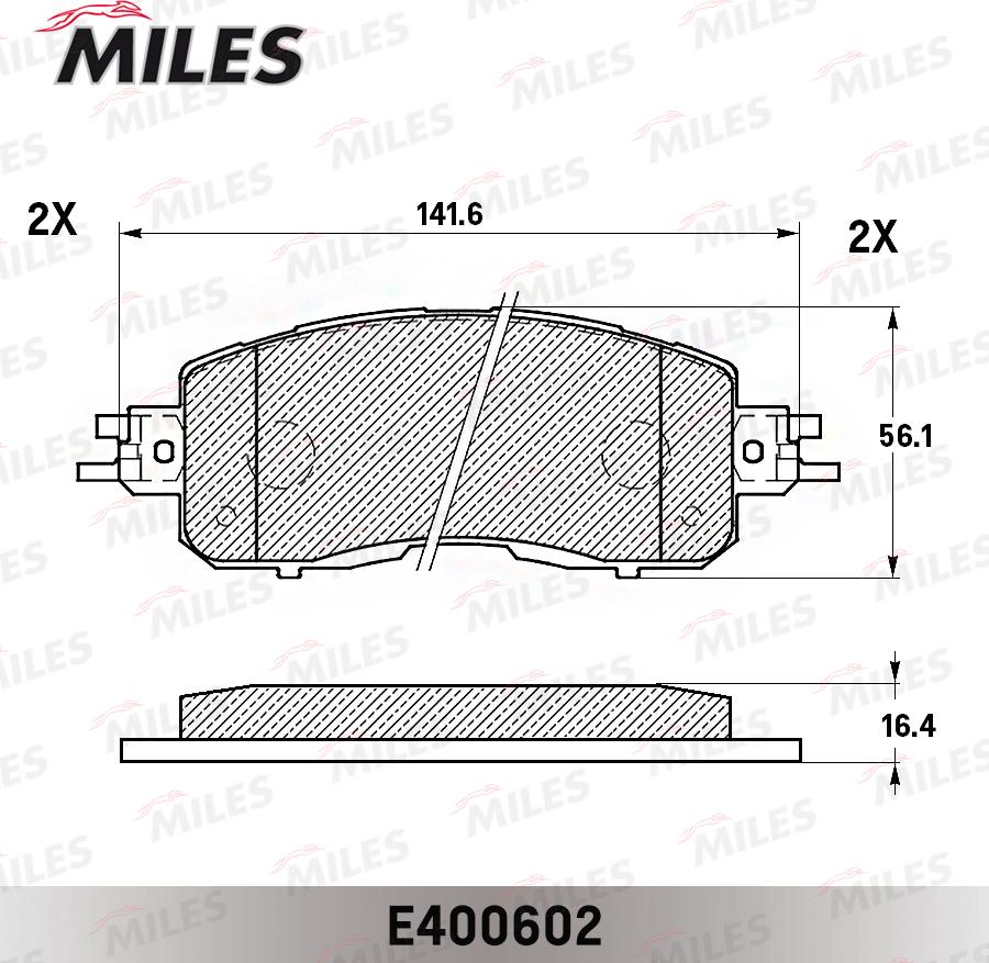 Miles E400602 - Гальмівні колодки, дискові гальма autocars.com.ua