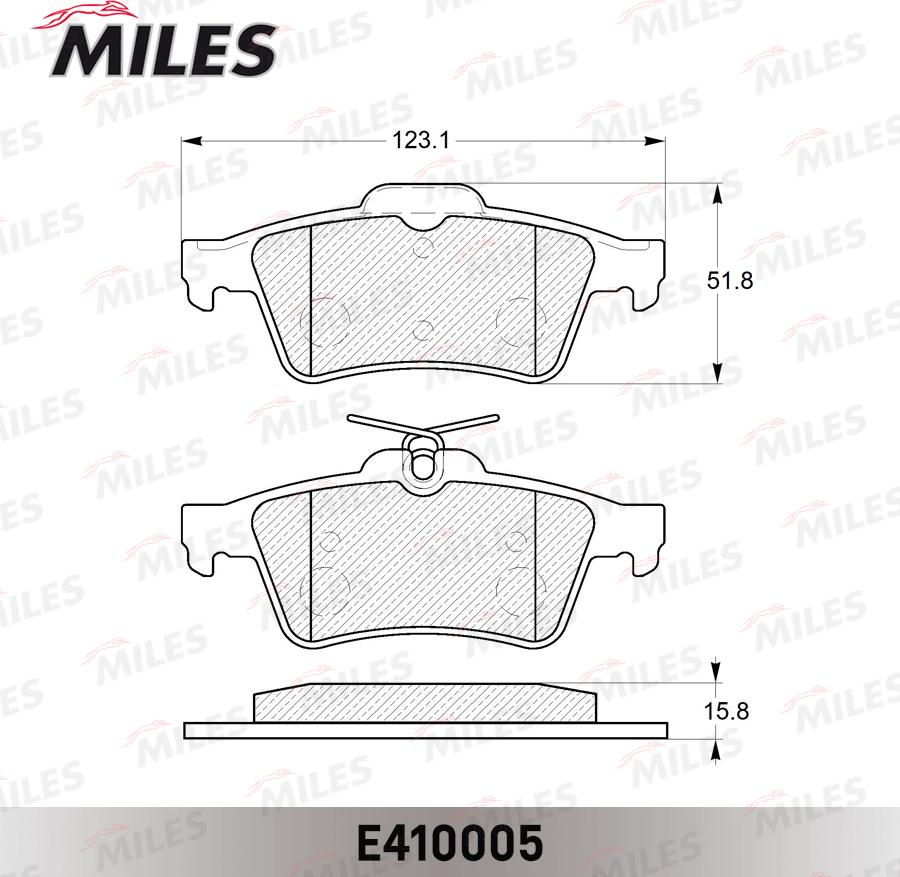 Miles E410005 - Гальмівні колодки, дискові гальма autocars.com.ua