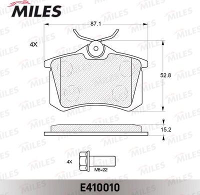 Miles E410010 - Тормозные колодки, дисковые, комплект autodnr.net